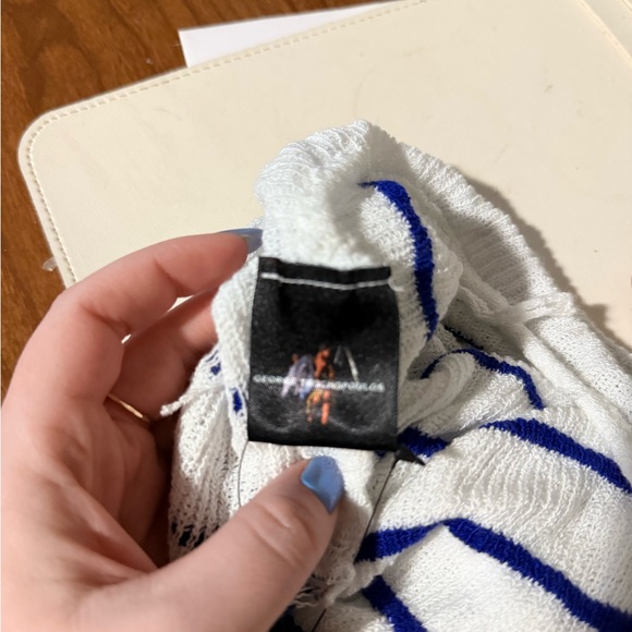 George Trochopoulos XS Mini Backless Dress in White And Blue - Picture 8 of 8